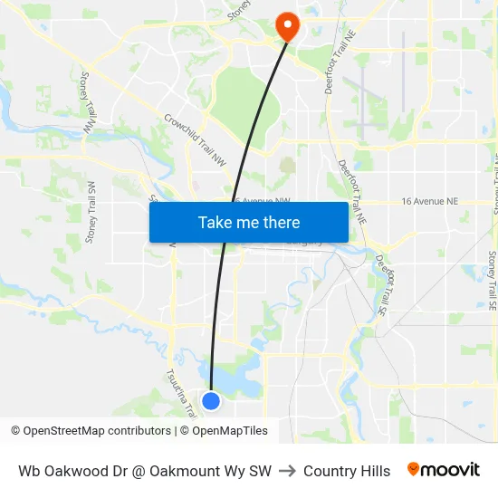 Wb Oakwood Dr @ Oakmount Wy SW to Country Hills map