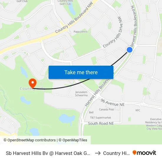 Sb Harvest Hills Bv @ Harvest Oak Ga NE to Country Hills map