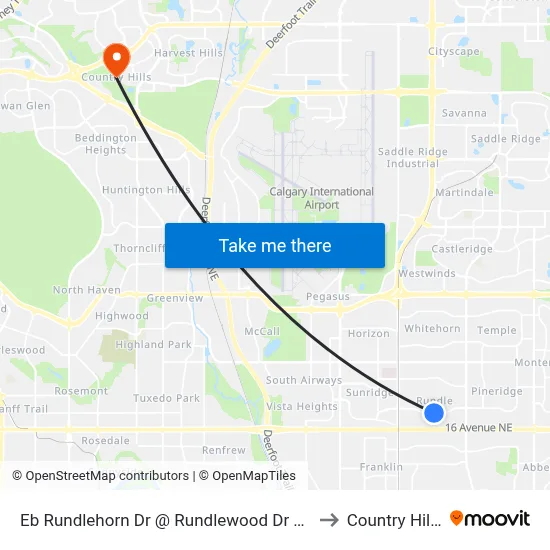 Eb Rundlehorn Dr @ Rundlewood Dr NE to Country Hills map