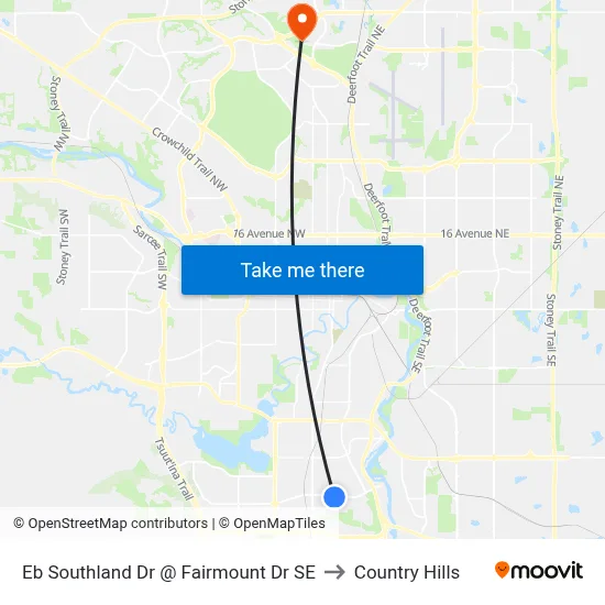 Eb Southland Dr @ Fairmount Dr SE to Country Hills map