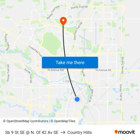 Sb 9 St SE @ N. Of 42 Av SE to Country Hills map