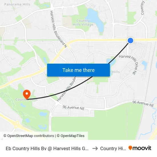Eb Country Hills Bv @ Harvest Hills Ga NE to Country Hills map