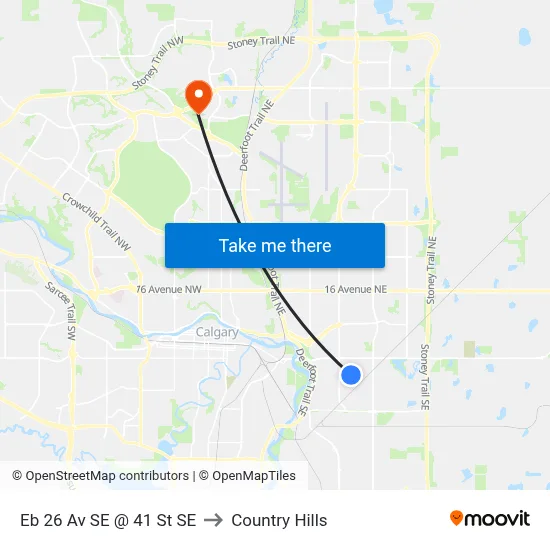 Eb 26 Av SE @ 41 St SE to Country Hills map