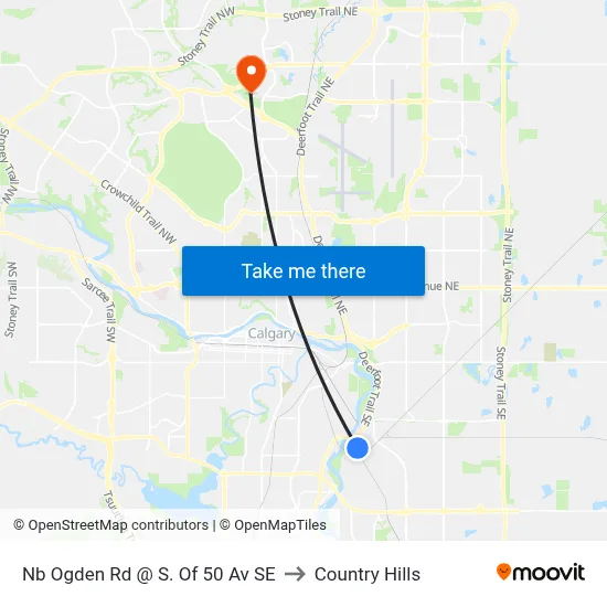 Nb Ogden Rd @ S. Of 50 Av SE to Country Hills map