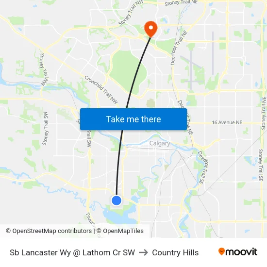 Sb Lancaster Wy @ Lathom Cr SW to Country Hills map