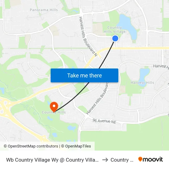 Wb Country Village Wy @ Country Village Cv NE to Country Hills map
