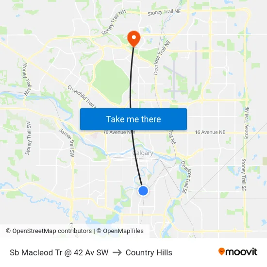 Sb Macleod Tr @ 42 Av SW to Country Hills map