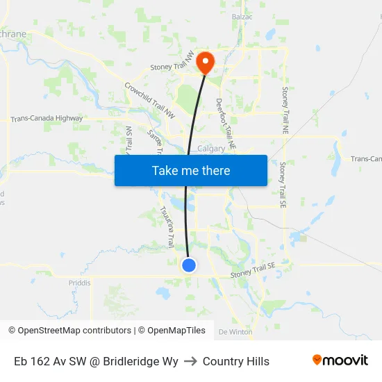Eb 162 Av SW @ Bridleridge Wy to Country Hills map