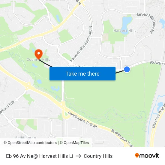 Eb 96 Av Ne@ Harvest Hills Li to Country Hills map