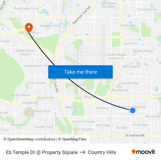 Eb Temple Dr @  Property Square to Country Hills map