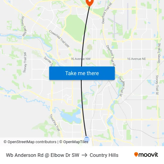 Wb Anderson Rd @ Elbow Dr SW to Country Hills map