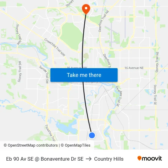 Eb 90 Av SE @ Bonaventure Dr SE to Country Hills map