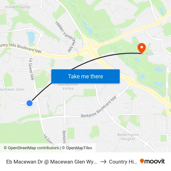 Eb Macewan Dr @ Macewan Glen Wy NW to Country Hills map