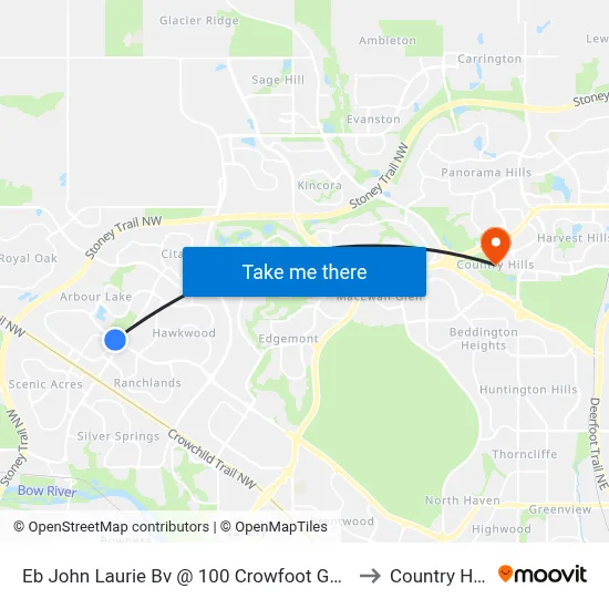 Eb John Laurie Bv @ 100 Crowfoot Ga NW to Country Hills map