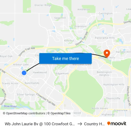 Wb John Laurie Bv @ 100 Crowfoot Ga NW to Country Hills map