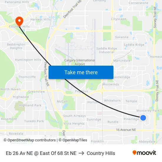 Eb 26 Av NE @ East Of 68 St NE to Country Hills map
