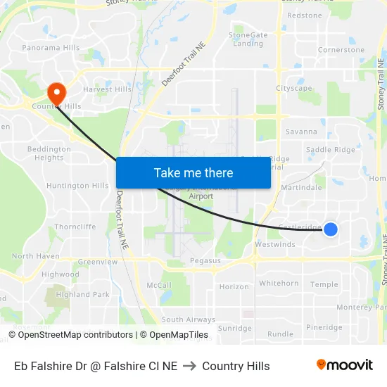 Eb Falshire Dr @ Falshire Cl NE to Country Hills map