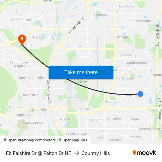 Eb Falshire Dr @ Falton Dr NE to Country Hills map