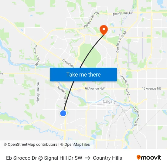 Eb Sirocco Dr @ Signal Hill Dr SW to Country Hills map