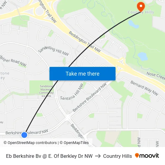 Eb Berkshire Bv @ E. Of Berkley Dr NW to Country Hills map