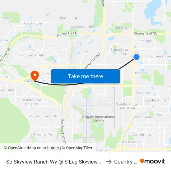 Sb Skyview Ranch Wy @ S Leg Skyview Springs Cr NE to Country Hills map