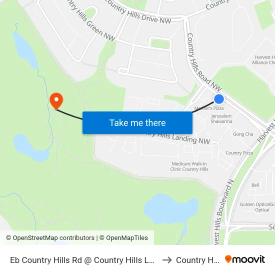 Eb Country Hills Rd @ Country Hills Ld NW to Country Hills map