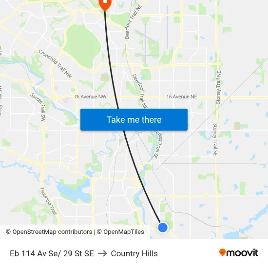 Eb 114 Av Se/ 29 St SE to Country Hills map