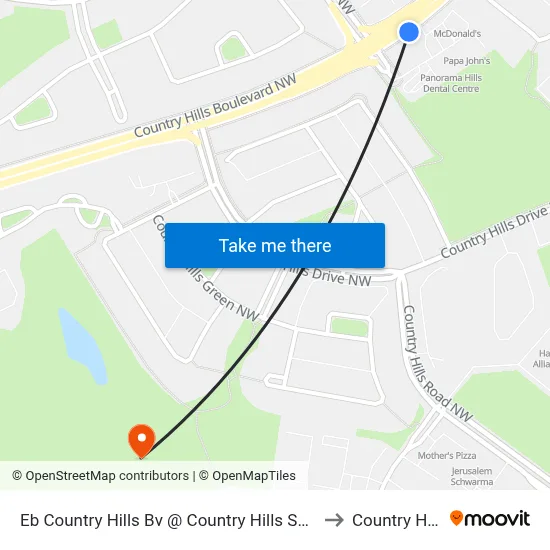 Eb Country Hills Bv @ Country Hills Sq NW to Country Hills map