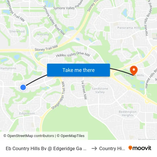 Eb Country Hills Bv @ Edgeridge Ga NW to Country Hills map
