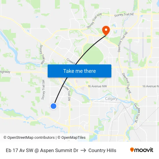 Eb 17 Av SW @ Aspen Summit Dr to Country Hills map