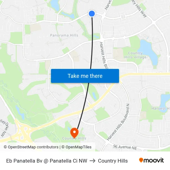 Eb Panatella Bv @ Panatella Ci NW to Country Hills map