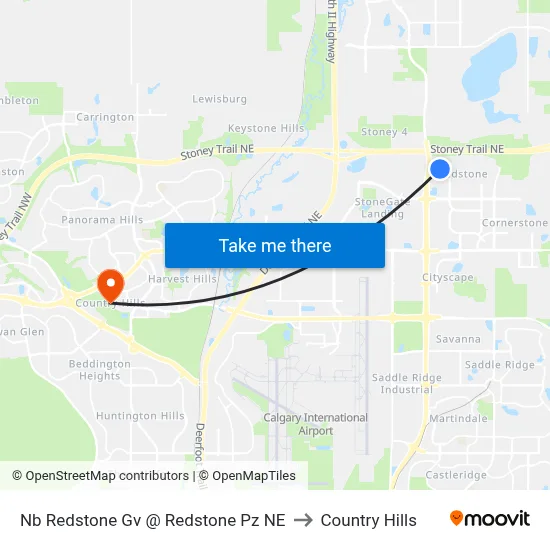 Nb  Redstone Gv @  Redstone Pz NE to Country Hills map