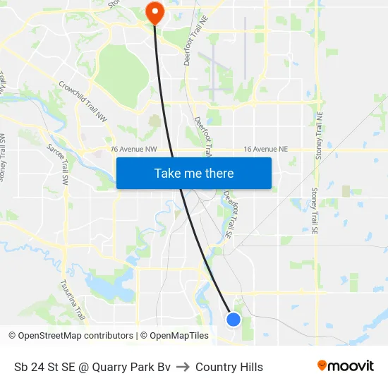 Sb 24 St SE @ Quarry Park Bv to Country Hills map