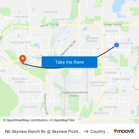 Nb Skyview Ranch Bv @ Skyview Point Cm NE to Country Hills map