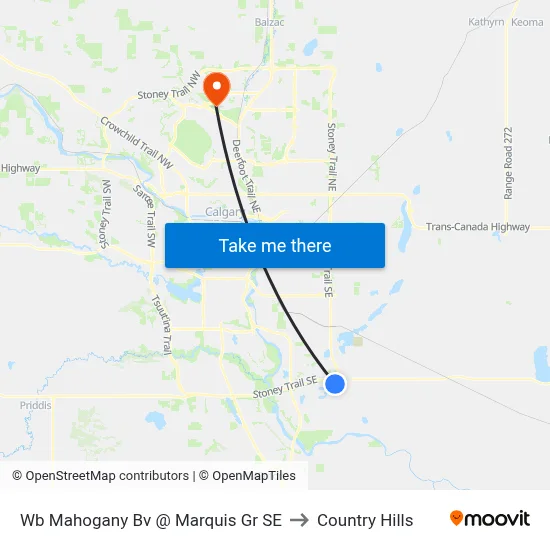 Wb Mahogany Bv @ Marquis Gr SE to Country Hills map