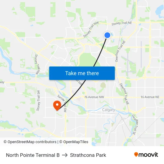 North Pointe Terminal B to Strathcona Park map