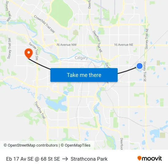 Eb 17 Av SE @ 68 St SE to Strathcona Park map