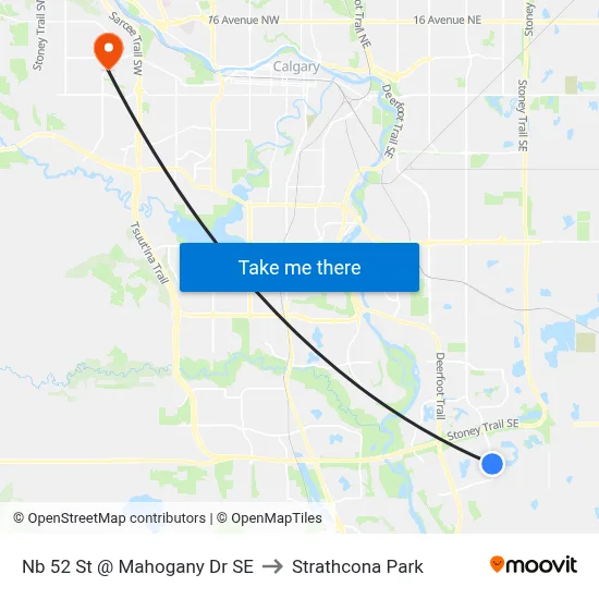Nb 52 St @ Mahogany Dr SE to Strathcona Park map