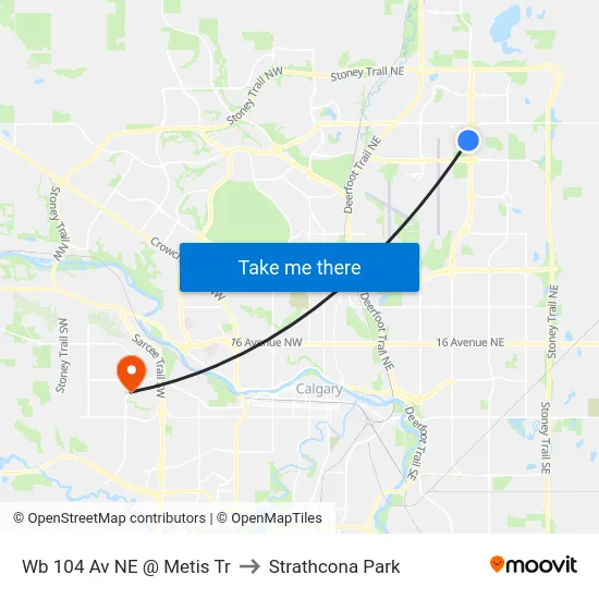 Wb 104 Av NE @ Metis Tr to Strathcona Park map