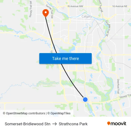 Somerset-Bridlewood Stn to Strathcona Park map