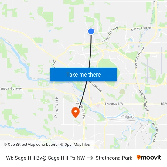 Wb Sage Hill Bv@ Sage Hill Ps NW to Strathcona Park map