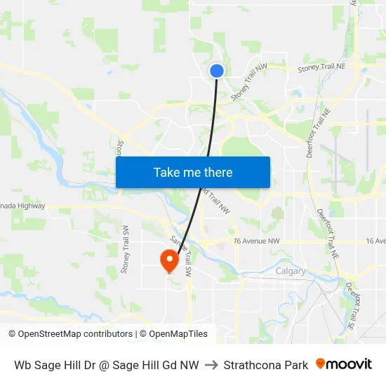 Wb Sage Hill Dr @ Sage Hill Gd NW to Strathcona Park map