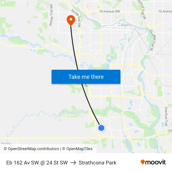 Eb 162 Av SW @ 24 St SW to Strathcona Park map