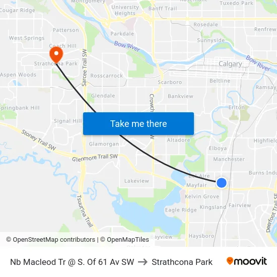 Nb Macleod Tr @ S. Of 61 Av SW to Strathcona Park map