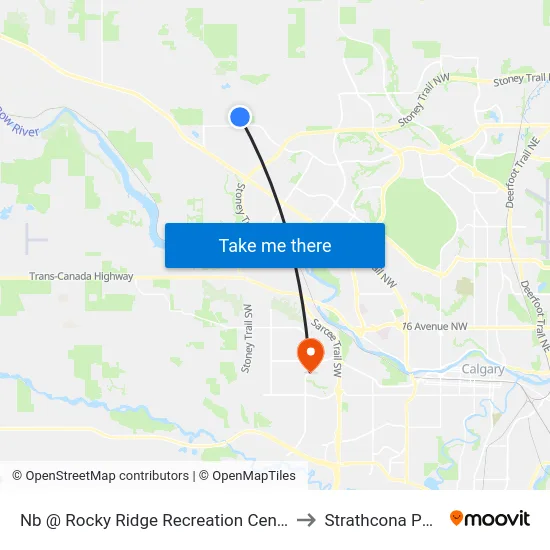 Nb @ Rocky Ridge Recreation Centre to Strathcona Park map