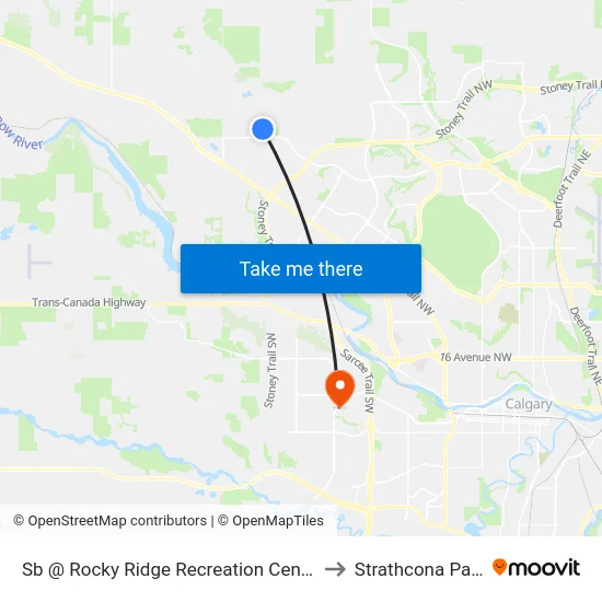 Sb @ Rocky Ridge Recreation Centre to Strathcona Park map