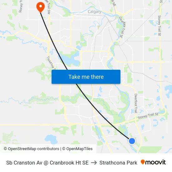 Sb Cranston Av @ Cranbrook Ht SE to Strathcona Park map