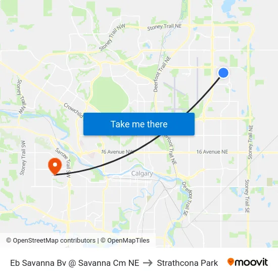 Eb Savanna Bv @ Savanna Cm NE to Strathcona Park map