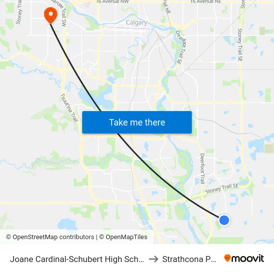 Joane Cardinal-Schubert High School to Strathcona Park map