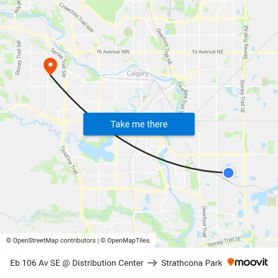 Eb 106 Av SE @ Distribution Center to Strathcona Park map